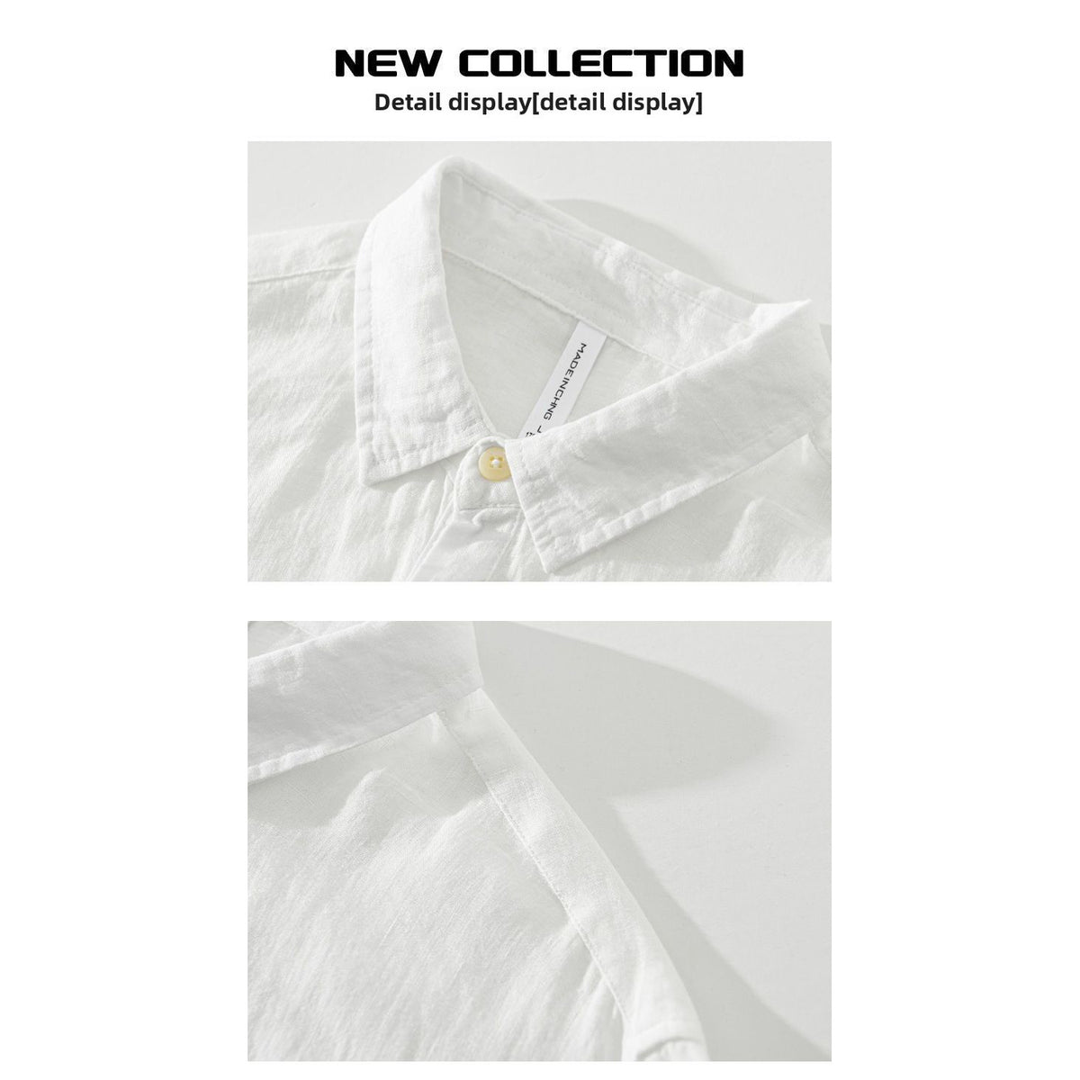 Evrey Collar Shirt in white, collar detail