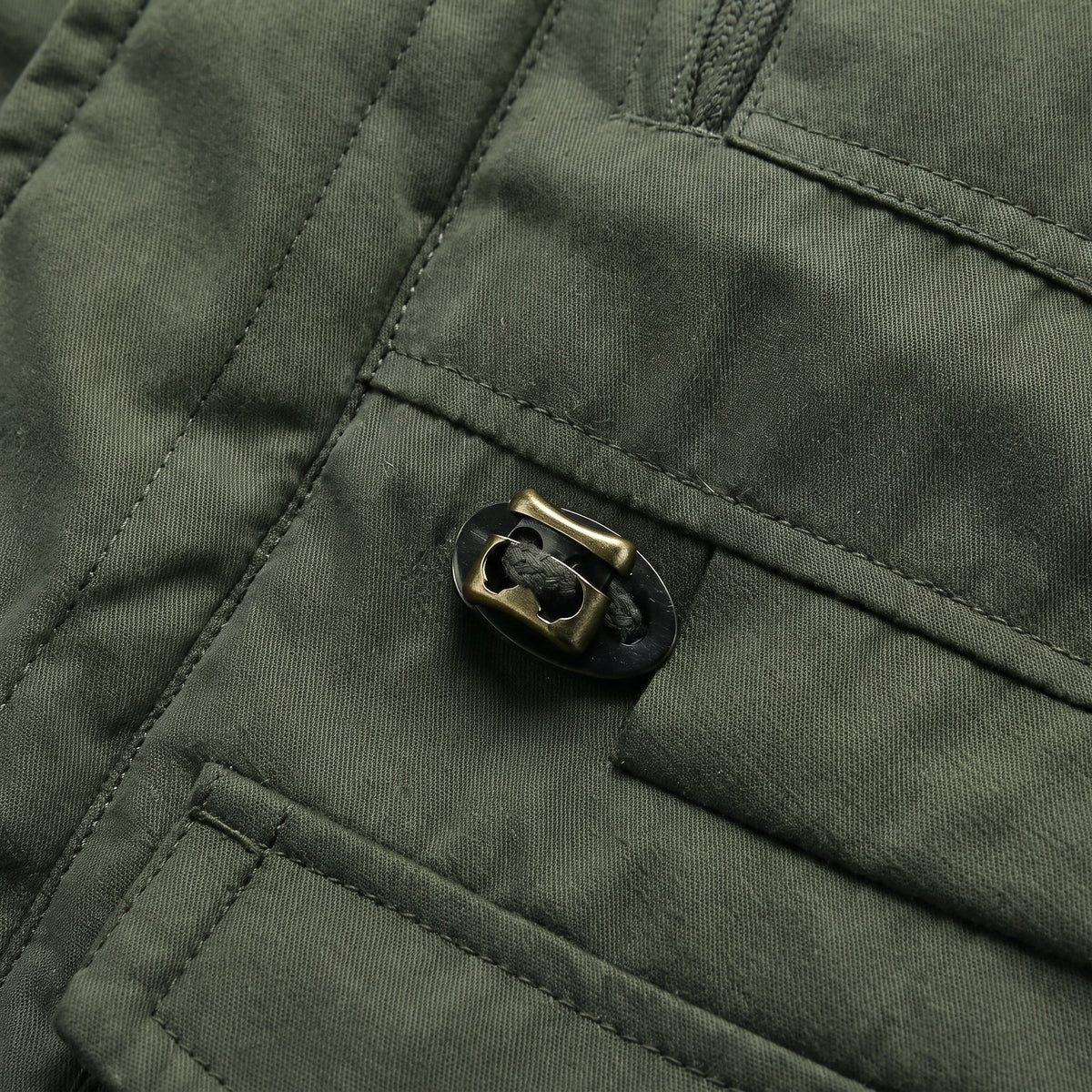 Kingsley parka detail: adjustable waist drawcord