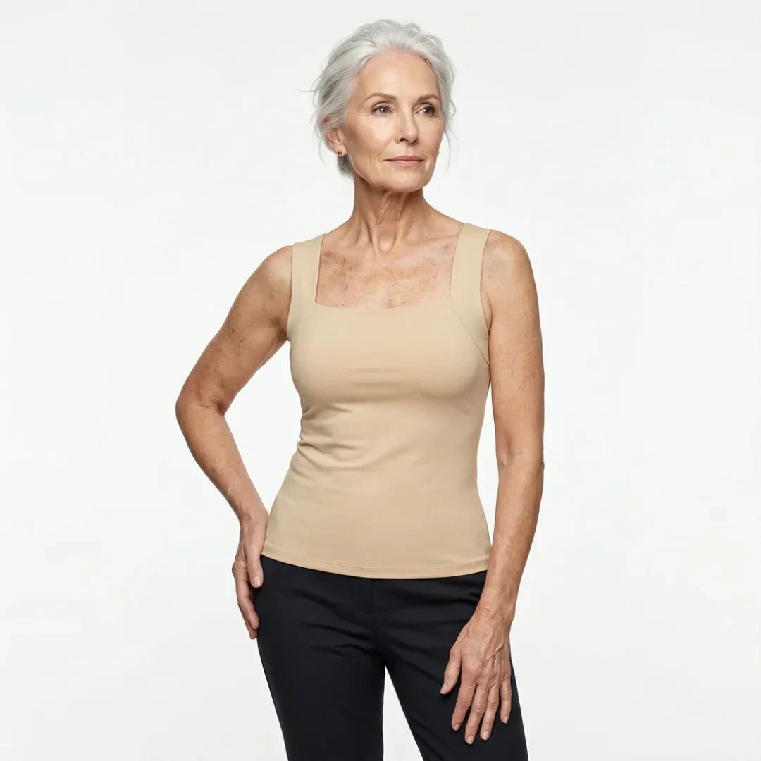 Rosalind tank top in Nude, front