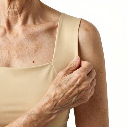 Smooth square neckline close-up