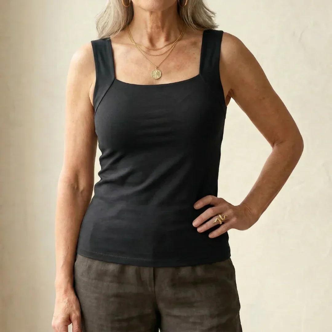 Rosalind built-in bra tank top in Black