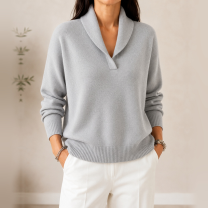 Noelle soft V-neck jumper in grey
