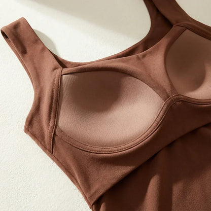 Inside view of the built-in bra cups