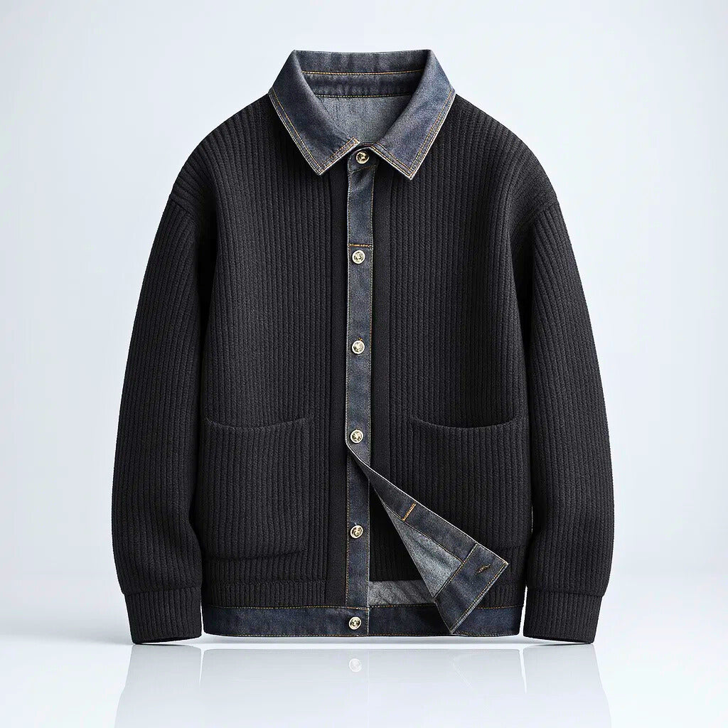 Soren wool jacket in Black, flat lay