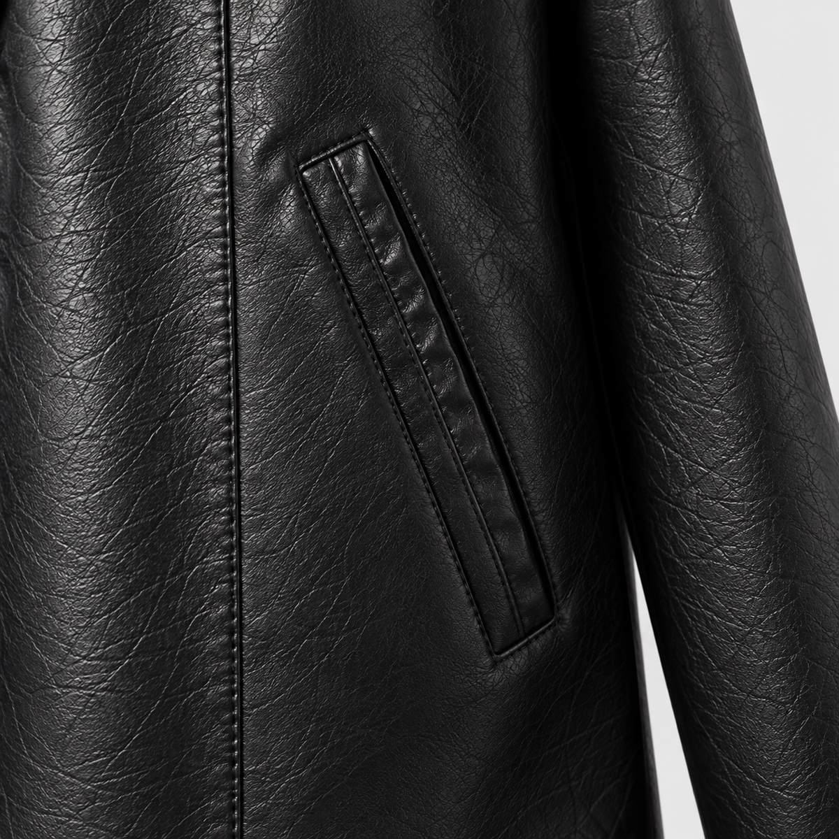 Raven Hooded Longline Leather Jacket