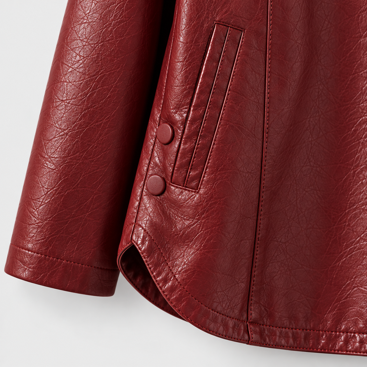 Raven Hooded Longline Leather Jacket
