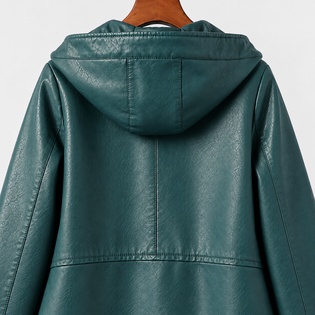 Raven Hooded Longline Leather Jacket
