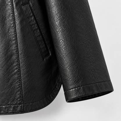 Raven Hooded Longline Leather Jacket