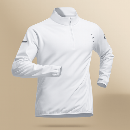Ryder white half-zip running top
