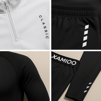 Ryder training set details: half-zip, reflective stripes and compression fabric