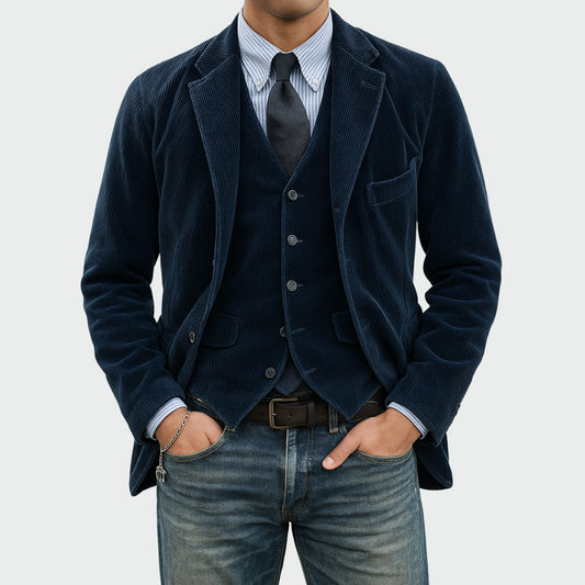 Lennox blazer and waistcoat set in Blue