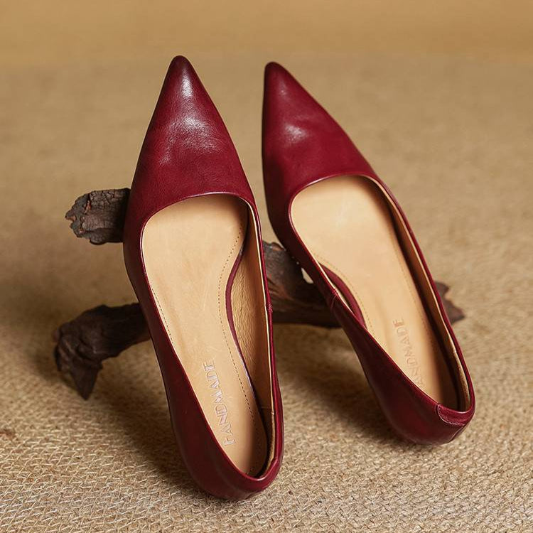 Mirella | Pointed Kitten Heel Court Shoes