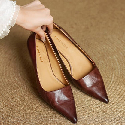 Mirella | Pointed Kitten Heel Court Shoes