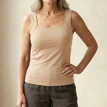 Rosalind built-in bra tank top in Nude