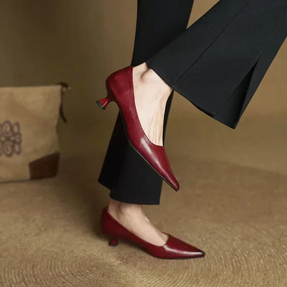 Mirella | Pointed Kitten Heel Court Shoes