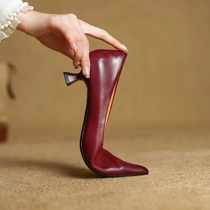 Mirella | Pointed Kitten Heel Court Shoes