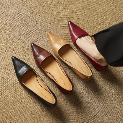 Mirella | Pointed Kitten Heel Court Shoes