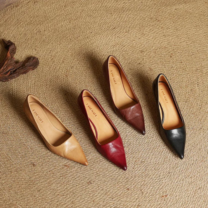 Mirella | Pointed Kitten Heel Court Shoes