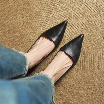 Mirella | Pointed Kitten Heel Court Shoes