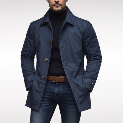 Ashford Tailored Mac Coat - Navy Blue