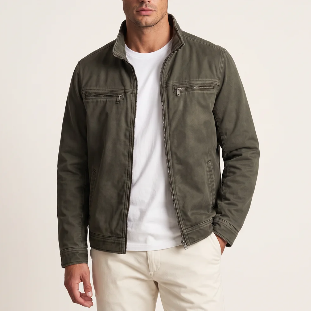 Calder | Stand-Collar Washed Cotton Jacket