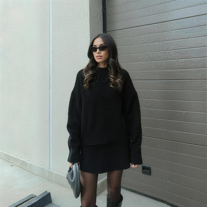 Beatrix cosy knit co-ord set in black