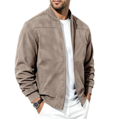 Bennett flight jacket in khaki, side angle