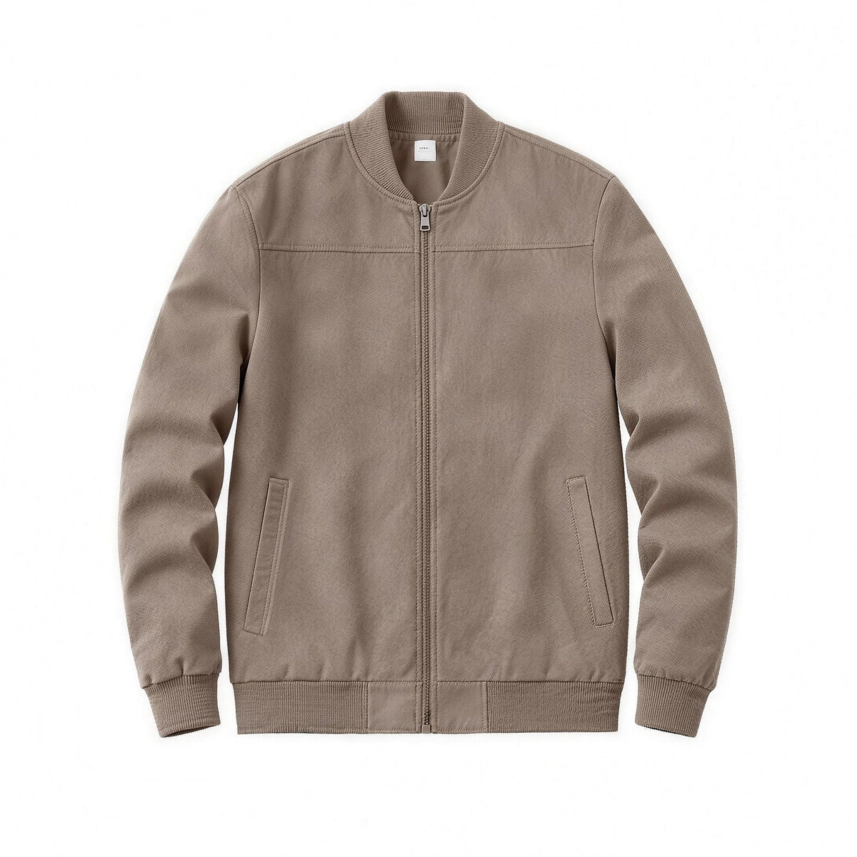 Bennett flight jacket in khaki, flat lay front