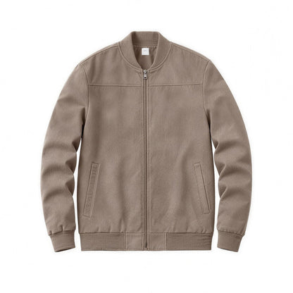 Bennett flight jacket in khaki, flat lay front