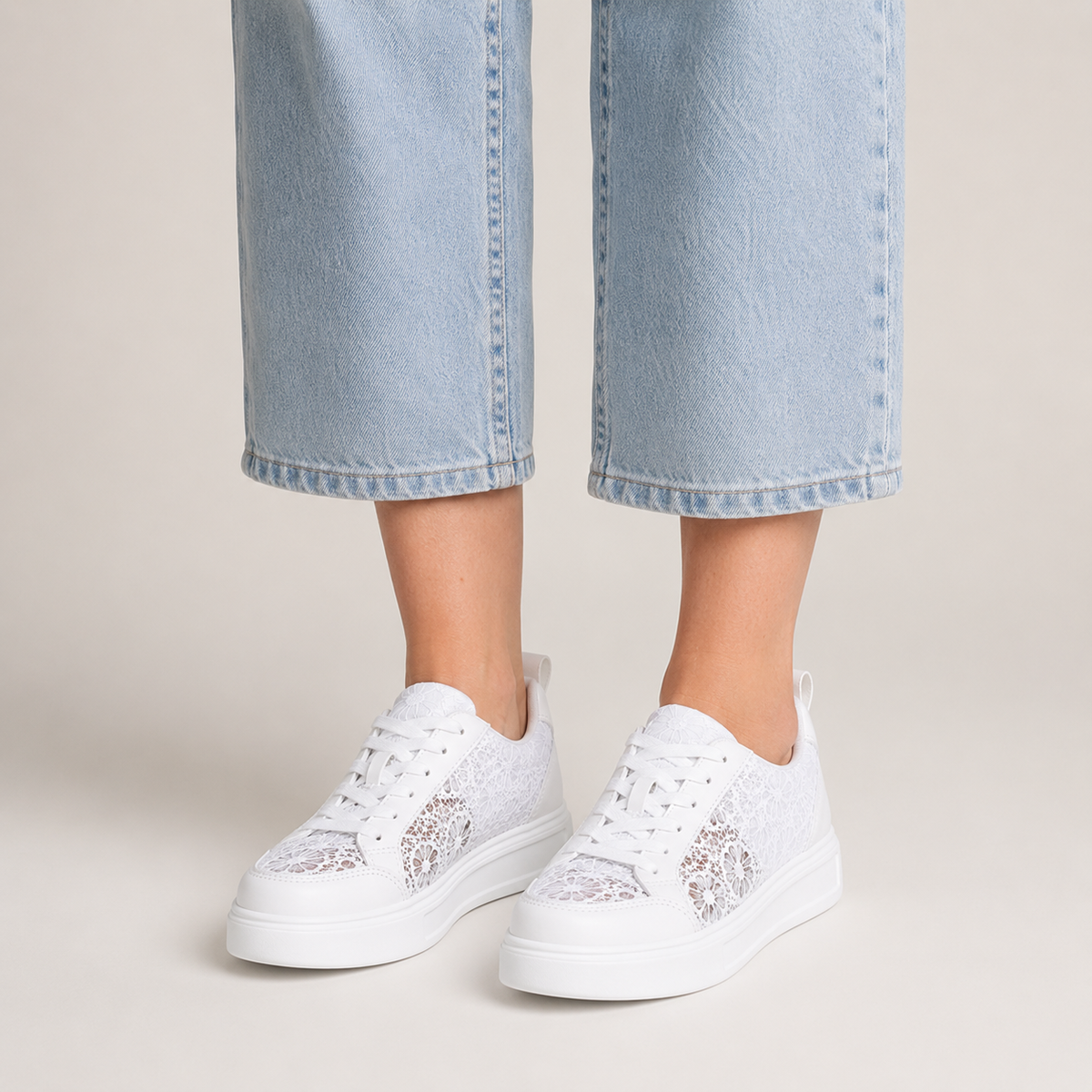Clara | Floral Lace Trainers