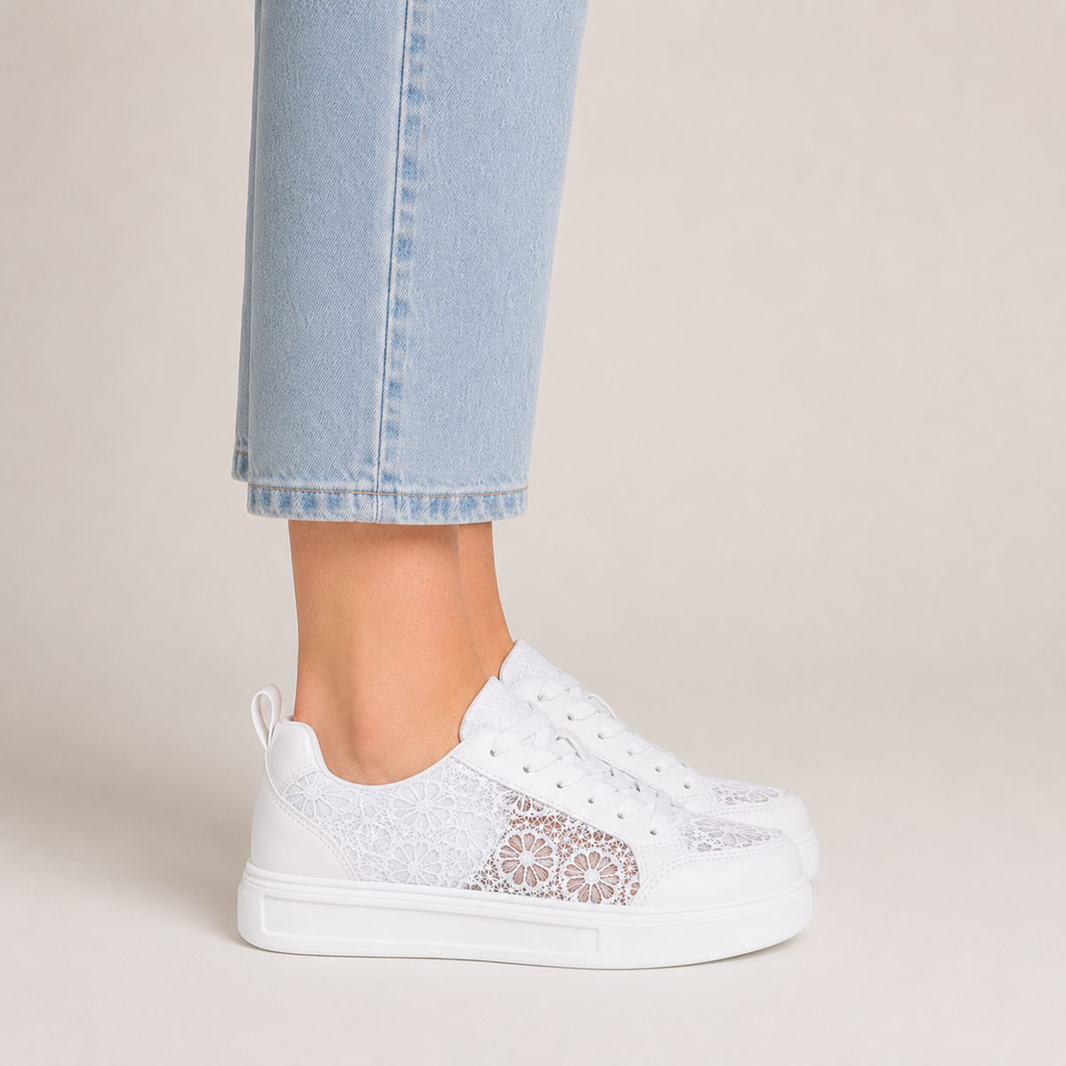 Clara | Floral Lace Trainers