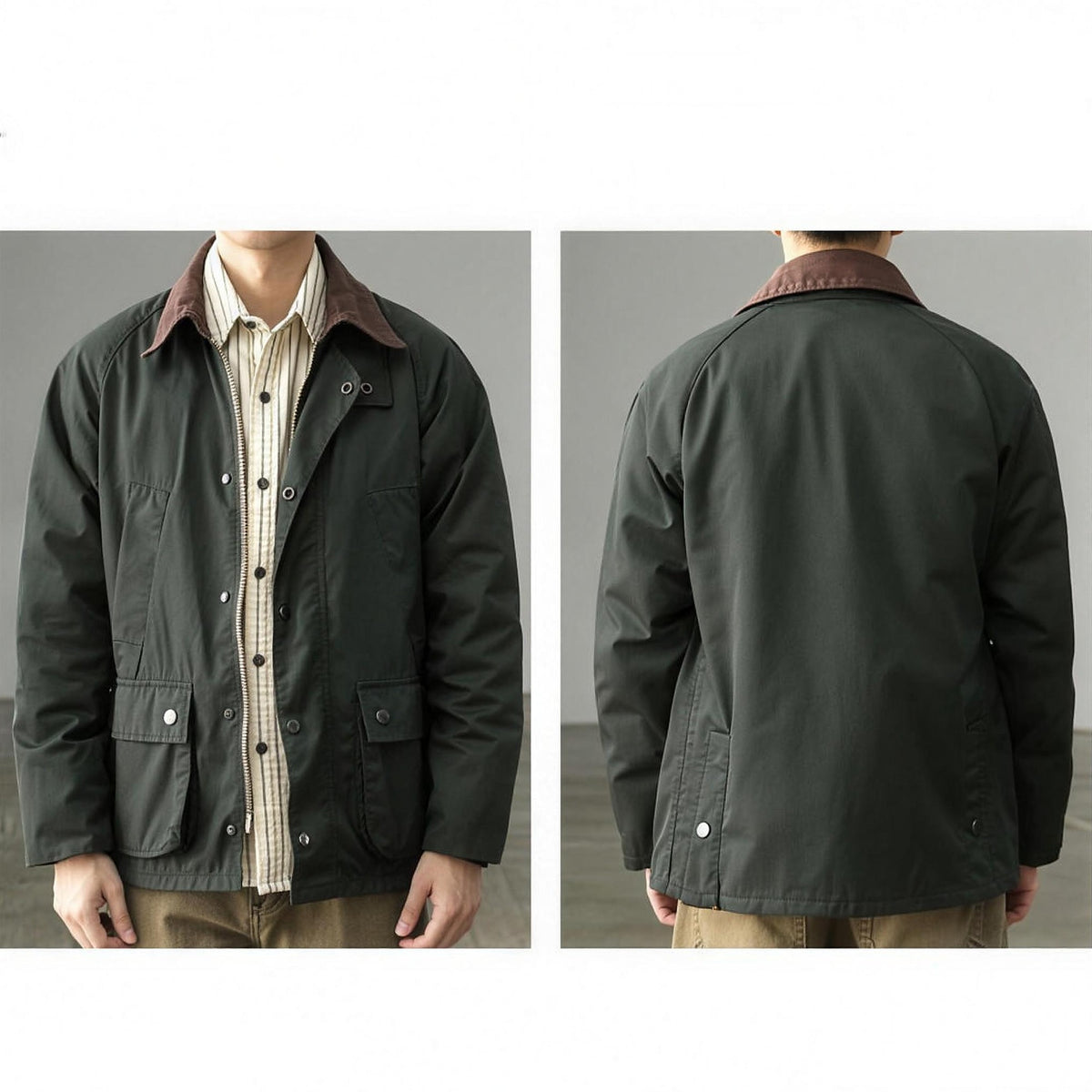 Braemar Waxed Field Jacket front and back