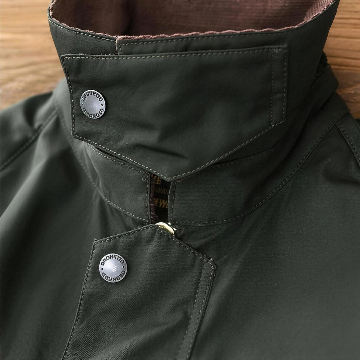 Braemar Waxed Field Jacket collar detail
