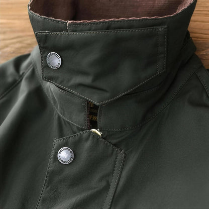 Braemar Waxed Field Jacket collar detail