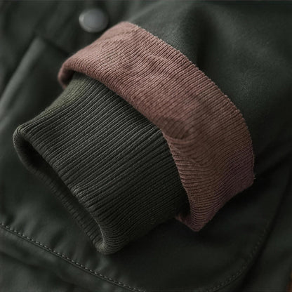 Braemar Waxed Field Jacket ribbed storm cuff