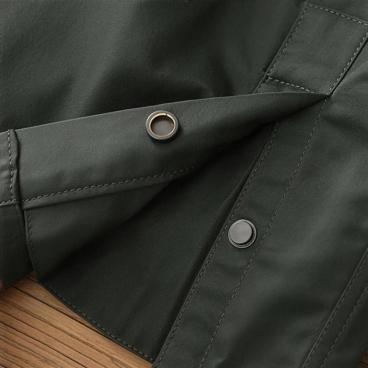 Braemar Waxed Field Jacket cuff snap