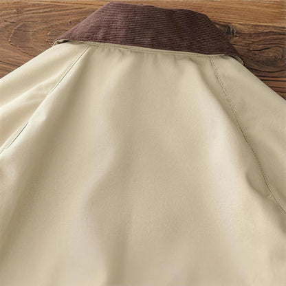 Braemar Waxed Field Jacket in Khaki, back