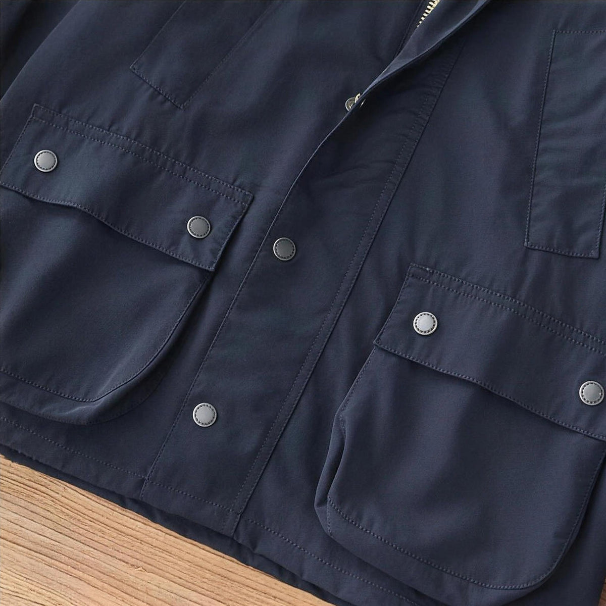 Braemar Waxed Field Jacket in Navy, pockets
