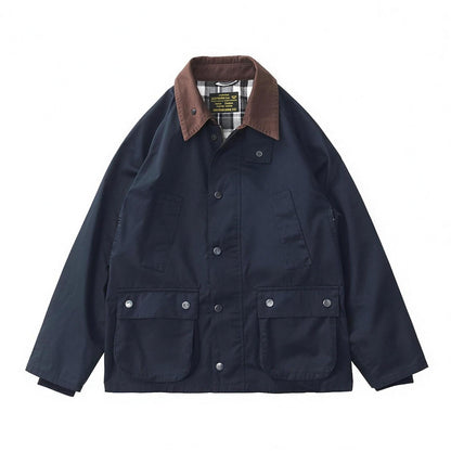 Braemar Waxed Field Jacket in Navy Waxed