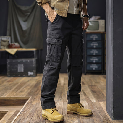 Camden cargo trousers in black, side view