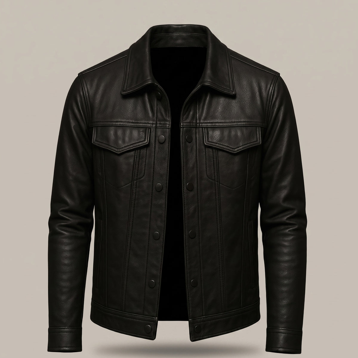 Cedric Leather Rider Jacket in black