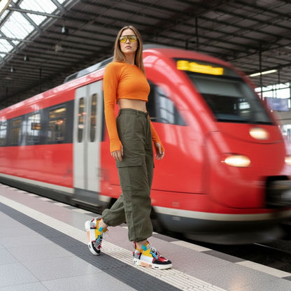 Cloud Walk Sneakers at the train station