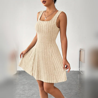 Delphine ribbed mini dress in Apricot