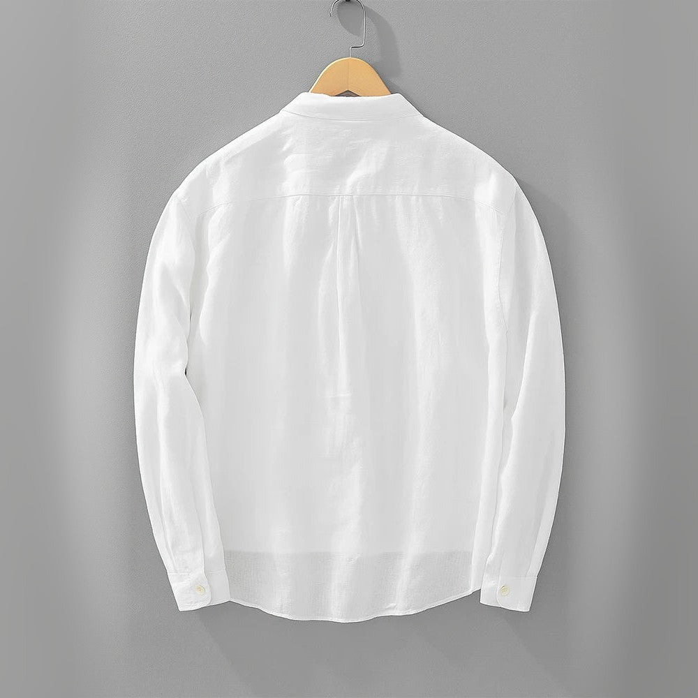 Evrey Collar Shirt in white, back view