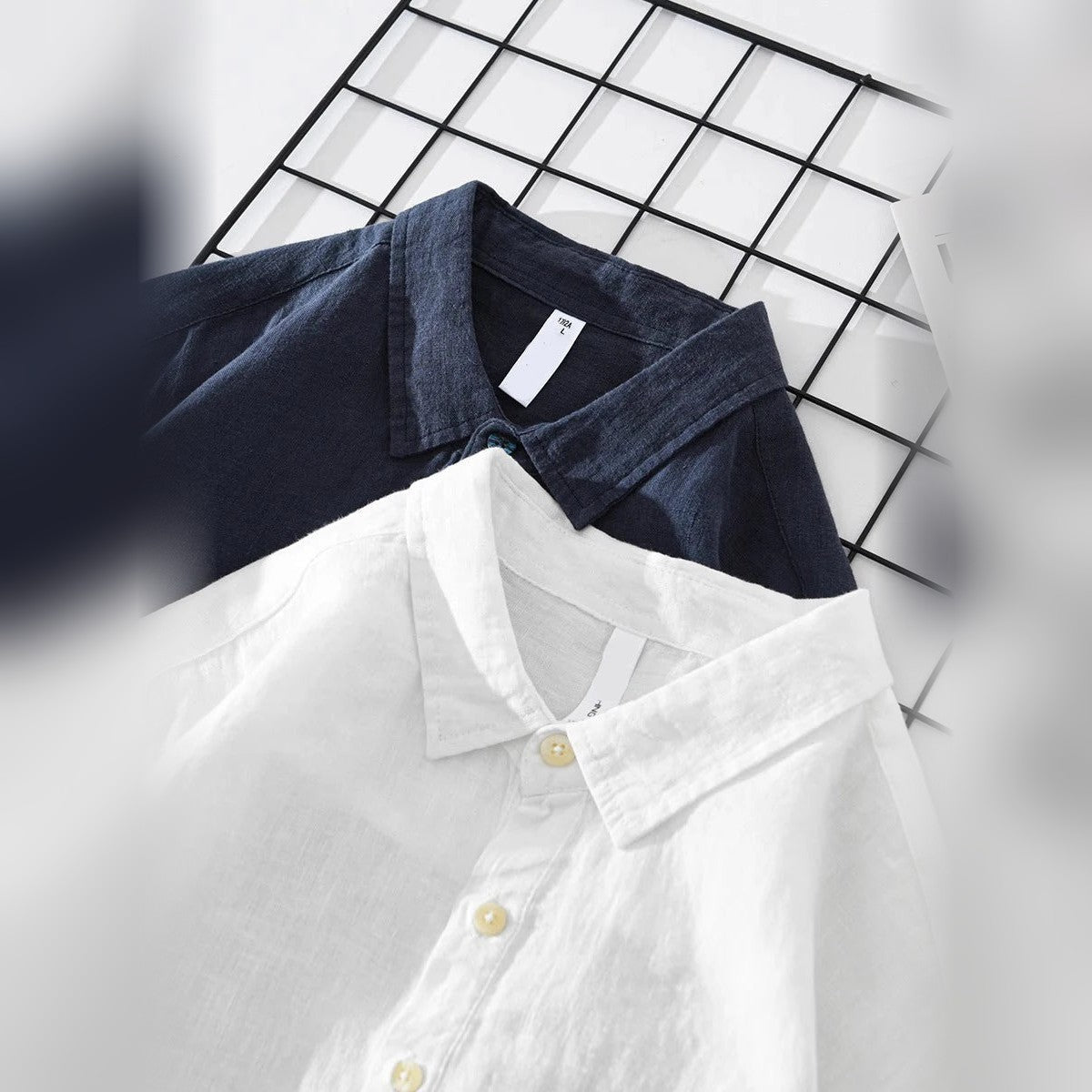 Evrey Collar Shirt in blue and white, collar detail