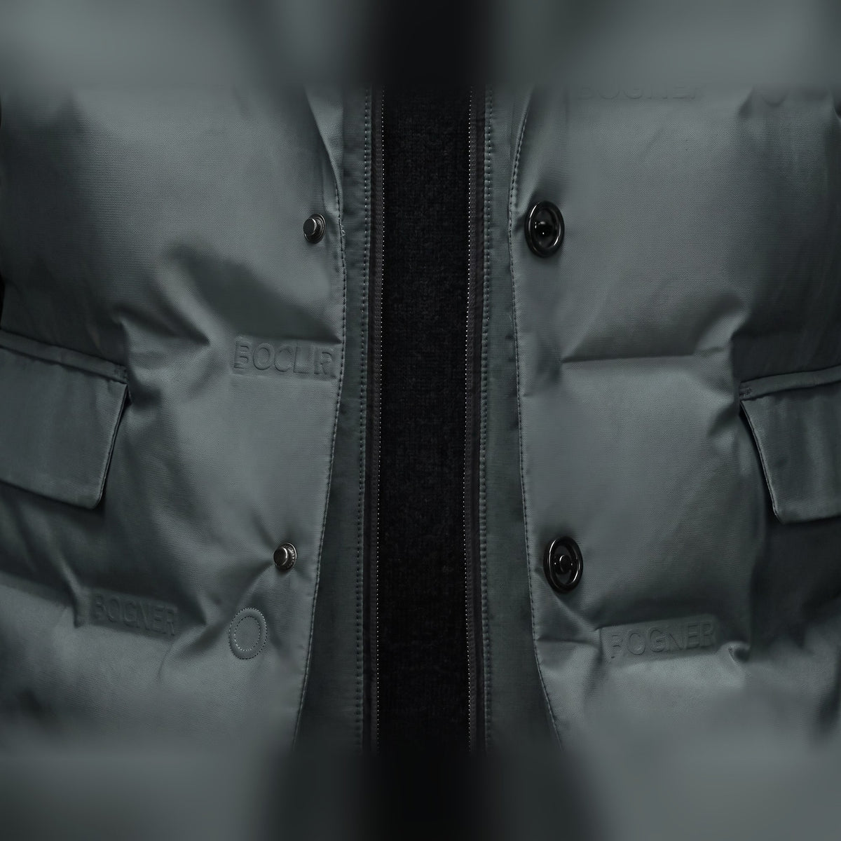 Whitmore Insulated Blazer front placket and quilting detail