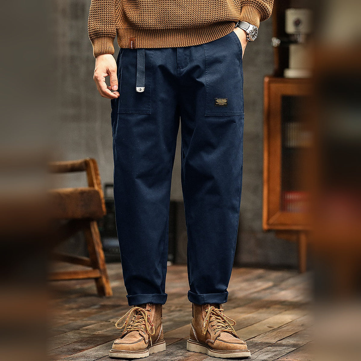 Hartley Utility Trousers - Navy Blue