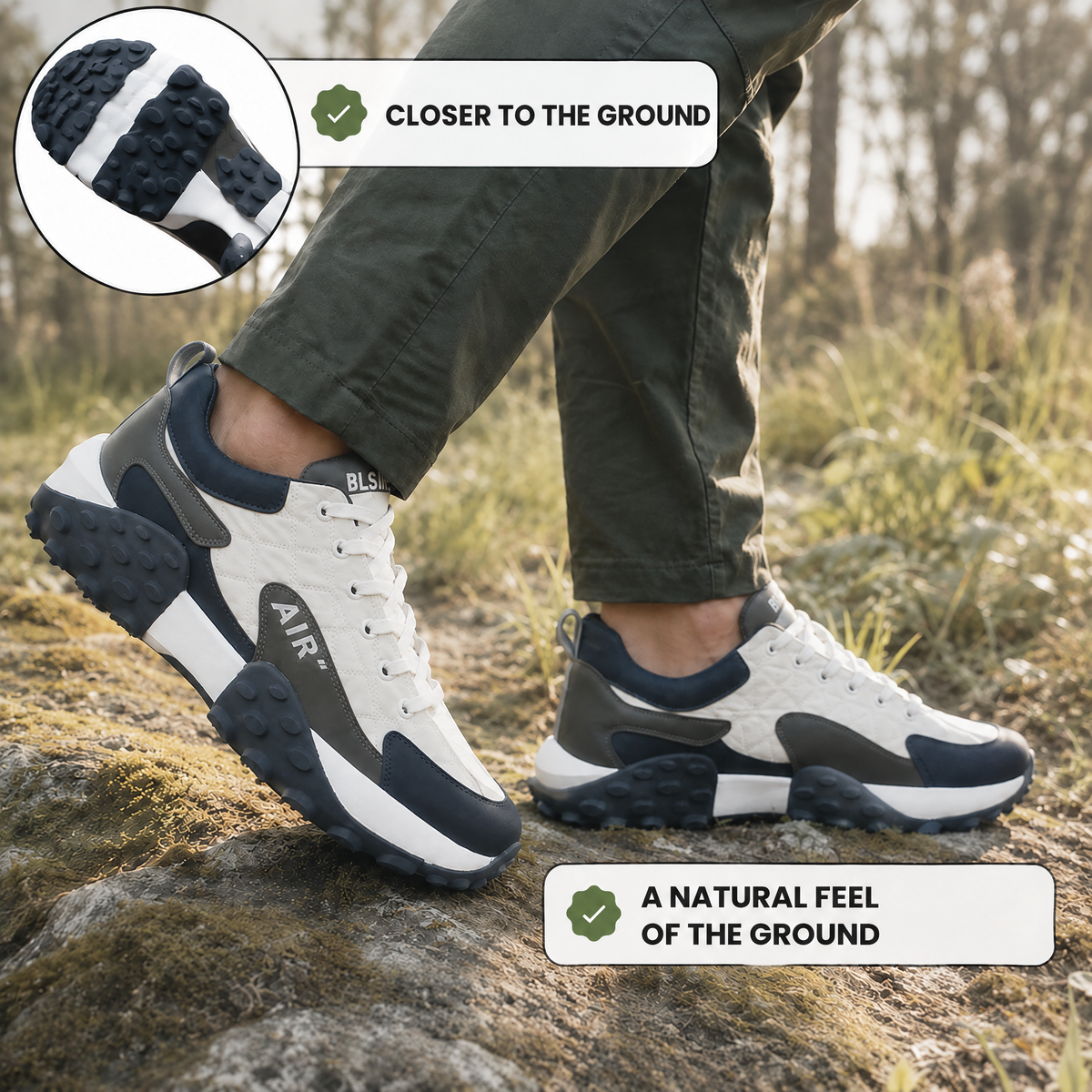 AeroStride shoes on natural terrain
