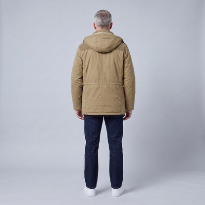 Kingsley sherpa-lined field parka in khaki, back view