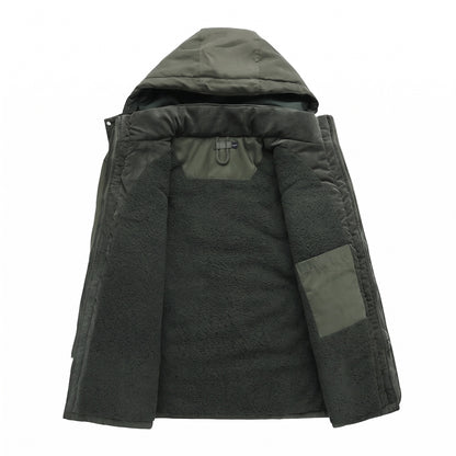 Inside of the Kingsley parka showing the sherpa fleece lining